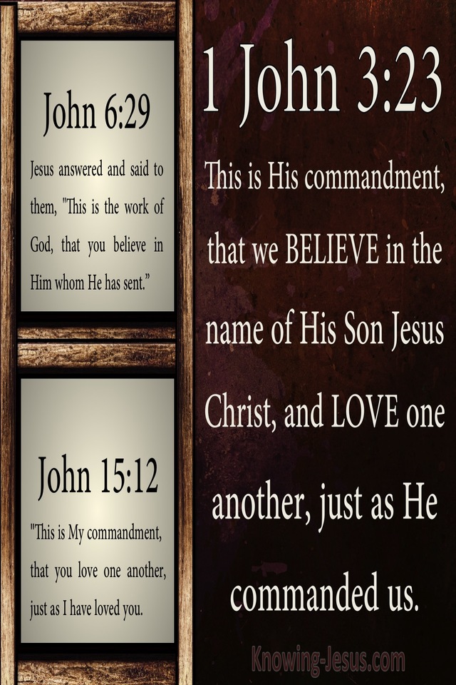 1 John 3:23 This Is His Commandment That We Believe (brown)